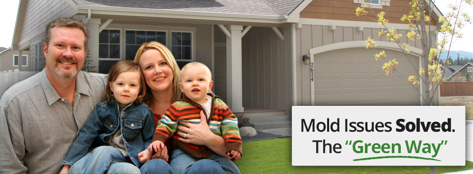 Family in front of their mold free home